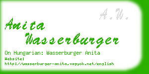 anita wasserburger business card